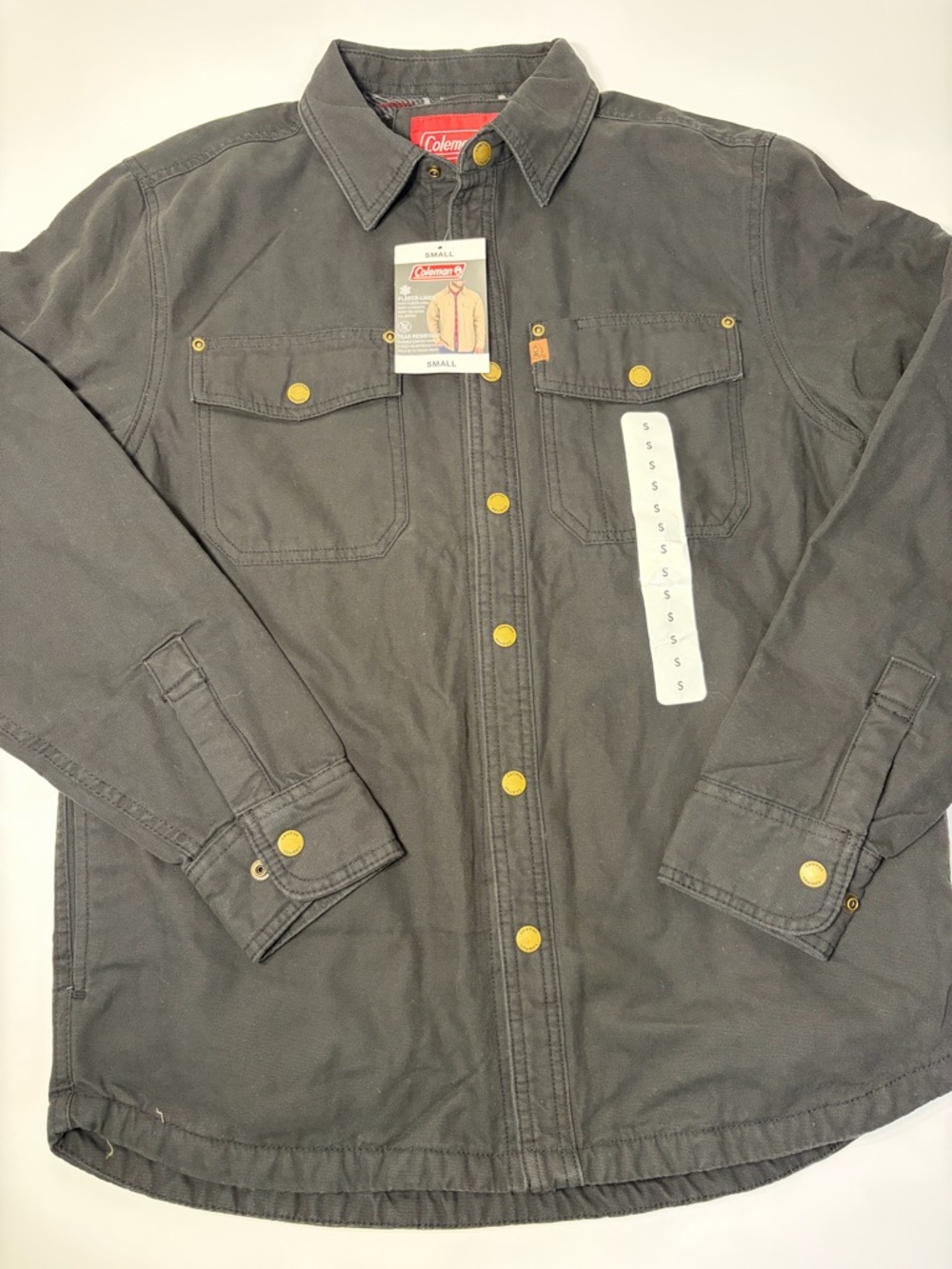 Coleman Charcoal Gray Button-Front Work Shirt Jacket